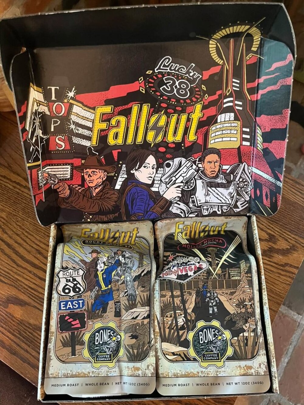 Bones Coffee FALLOUT Sin City Collection Whole Bean 12oz x2 BAGS BB 10/24/2026